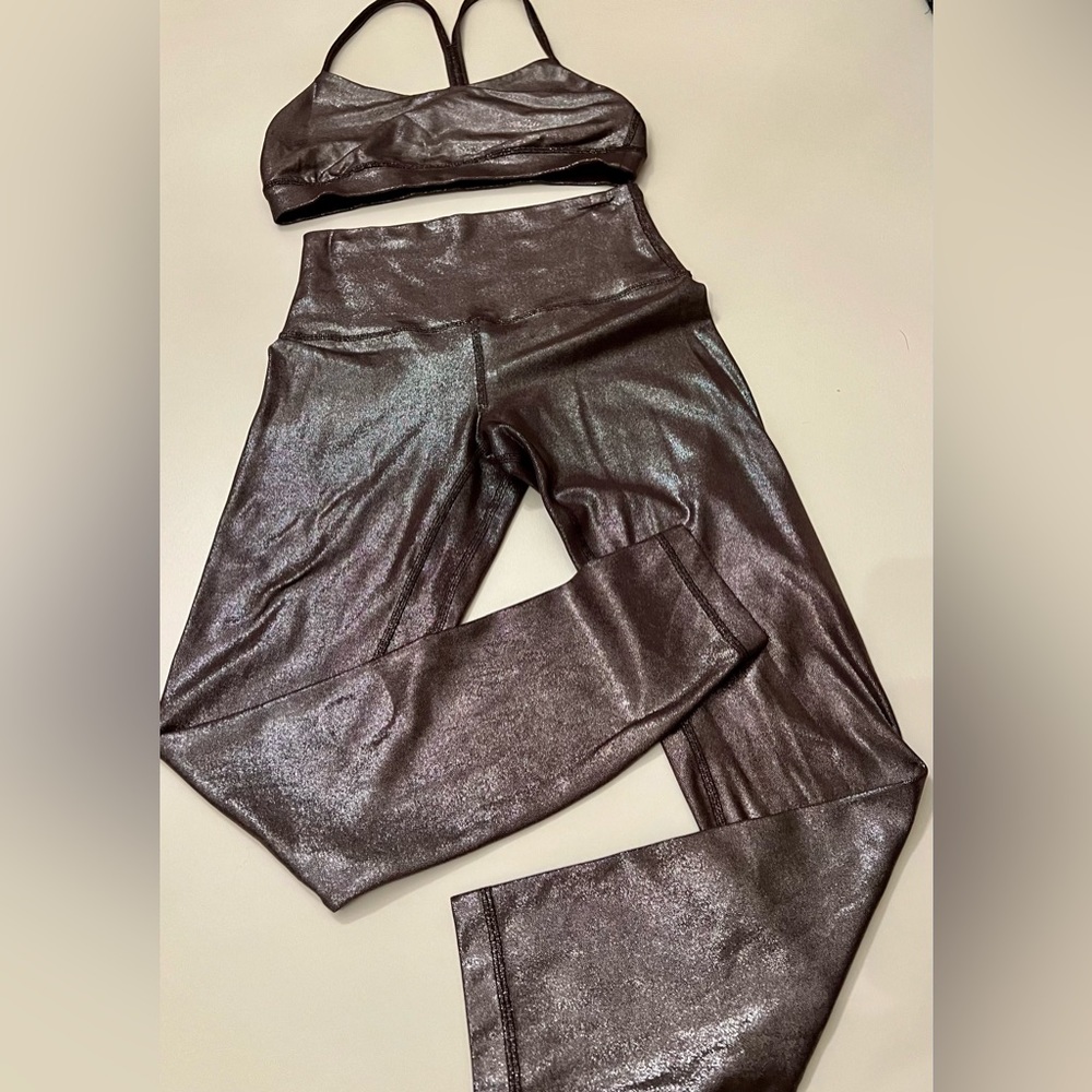 Lulu Lemon Limited Edition Beyond Yoga Align Matching Metallic Set